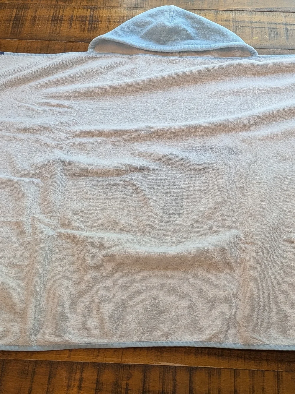 Pottery Barn Kids White & Blue Stripe Whale Cotton Hooded Towel